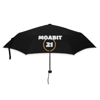 Berlin Moabit 21 Shirt - Regenschirm (klein) - Schwarz - Vorne