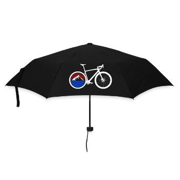 Gravel Bike Berg Rennrad Fahrrad lustiges Geschenk - Regenschirm (klein) - Schwarz - Vorne