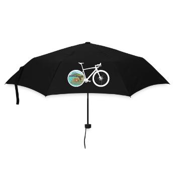 Gravel Bike See Rennrad Fahrrad lustige Geschenk - Regenschirm (klein) - Schwarz - Vorne