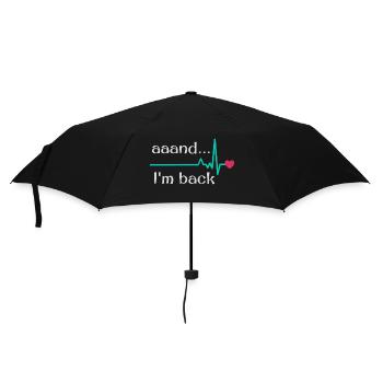 Aaand I'm back, Heart Attack Survivor - Umbrella (small) - black - Front