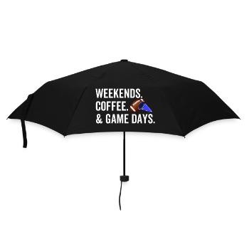 Weekends Coffee Game Days - Umbrella (small) - black - Front