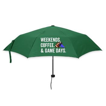 Weekends Coffee Game Days - Umbrella (small) - bottlegreen - Front