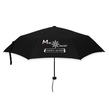 Sylt - MeerVERLIEBT - (Koordinaten und Ortsname) - Regenschirm (klein) - Schwarz - Vorne