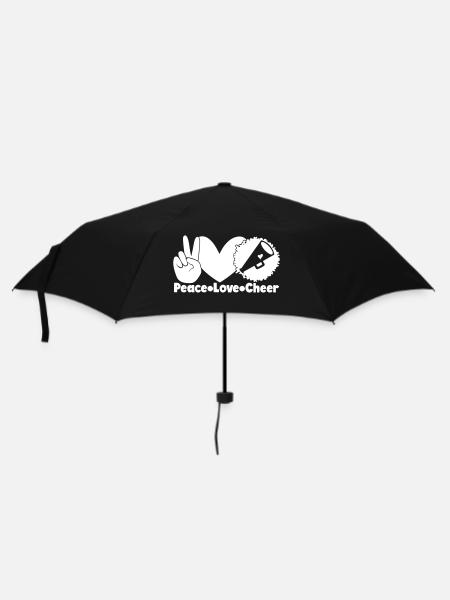 Peace Love Cheer - Regenschirm (klein) - Schwarz