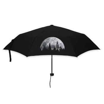 Mountain in full moon - nature and astronomy - Umbrella (small) - black - Front