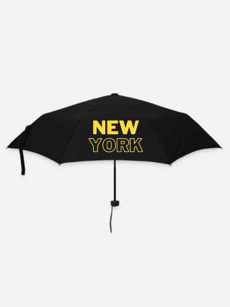 New York – Kräftiges gelbes Schriftdesign - Regenschirm (klein) - Schwarz