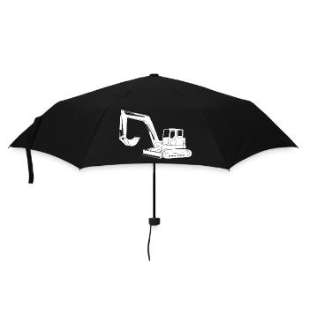 Silhouette de conducteur de pelle - Opérateur d’équipement de construction - Parapluie standard - noir - Devant