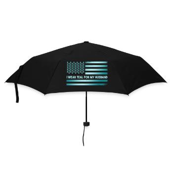 Je porte du sarcelle pour mon mari - Parapluie standard - noir - Devant