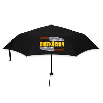 Chefköchin - Regenschirm (klein) - Schwarz - Vorne