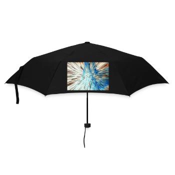 Radiale Blaue Explosion - Regenschirm (klein) - Schwarz - Vorne