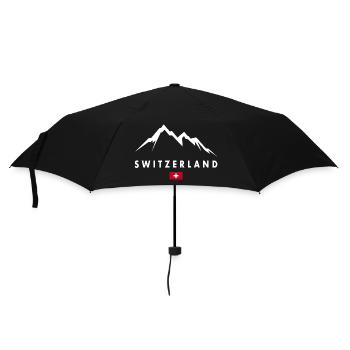 Schweiz Berg Wandern - Regenschirm (klein) - Schwarz - Vorne