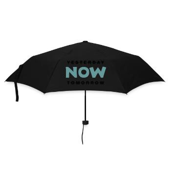 Now - Lebe im JETZT - Regenschirm (klein) - Schwarz - Vorne