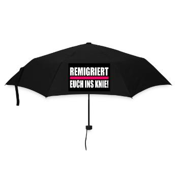 remigriert euch ins knie - Regenschirm (klein) - Schwarz - Vorne