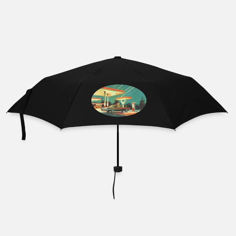 Benzinbrüder Tankstelle - Regenschirm (klein) - Schwarz