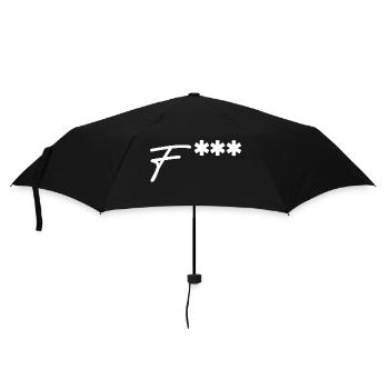 Fuck | zensiert, Provokation, lustige Sprüche - Regenschirm (klein) - Schwarz - Vorne