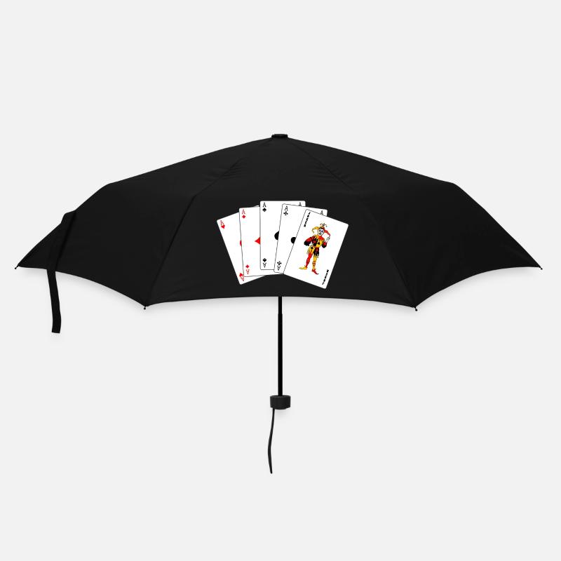 Cinq cartes Carré - Parapluie standard - noir