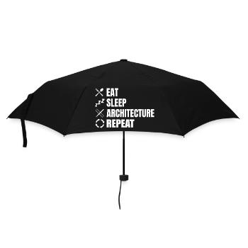 Eat Sleep Architecture Repeat - Umbrella (small) - black - Front