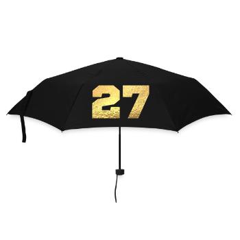 Number 27 Gold Glitter - 27th Anniversary - Umbrella (small) - black - Front