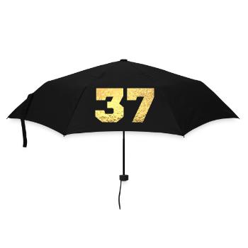 Nummer 37 Gold Glitter - 37. Jahrestag - Regenschirm (klein) - Schwarz - Vorne