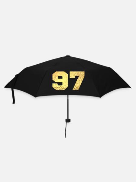 Numéro 97 paillettes doré - 97e anniversaire - Parapluie standard - noir