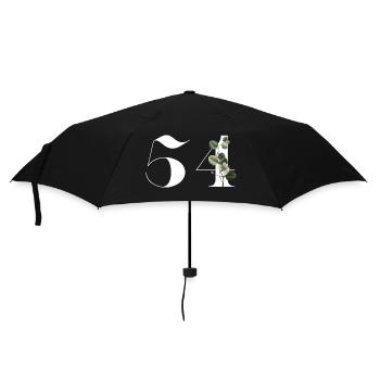 Numéro 54 floral vert - 54e anniversaire floral - Parapluie standard - noir - Devant