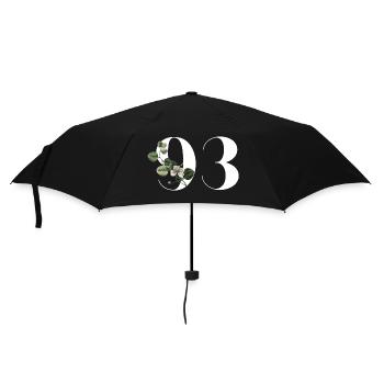 Number 93 Floral Green - 93rd Floral Birthday - Umbrella (small) - black - Front