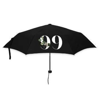Numéro 99 floral vert - 99e anniversaire floral - Parapluie standard - noir - Devant