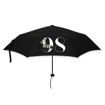 Nummer 98 Grüne Blumen - 98. Blumengeburtstag - Regenschirm (klein) - Schwarz - Vorne