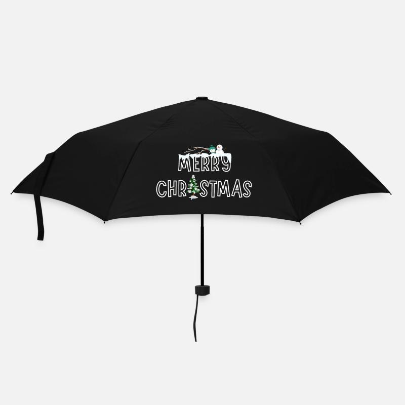 Merry Christmas - Regenschirm (klein) - Schwarz