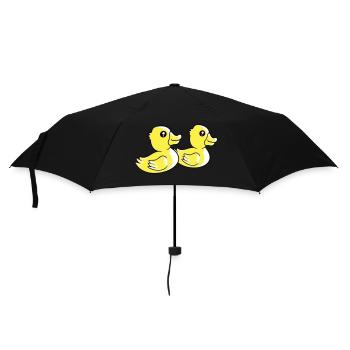 2 canards natation eau couple deux amis équipe - Parapluie standard - noir - Devant