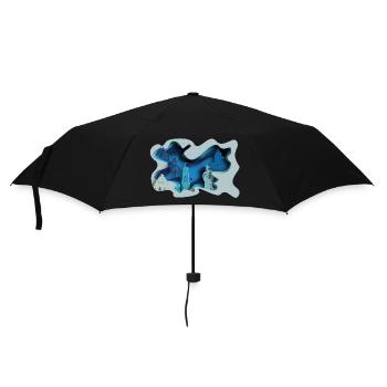 Moers city silhouette in hydrographic look - Umbrella (small) - black - Front