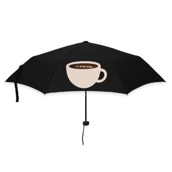 élégant café latte illustration d’art - Parapluie standard - noir - Devant