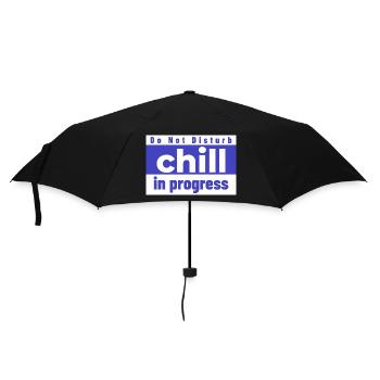 Bitte nicht stören Chill in Bearbeitung - Regenschirm (klein) - Schwarz - Vorne