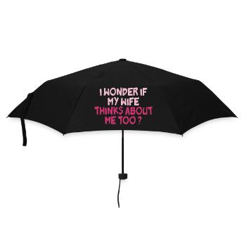 Je me demande si ma femme pense aussi à moi - Parapluie standard - noir - Devant