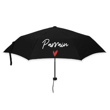 Pate Herz Geschenkidee - Regenschirm (klein) - Schwarz - Vorne