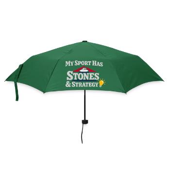 Curling, balayage drôle, cardio dur avec balai - Parapluie standard - vert bouteille - Devant