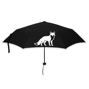 Fuchs Tier Silhouette - Regenschirm (klein) - Schwarz - Vorne