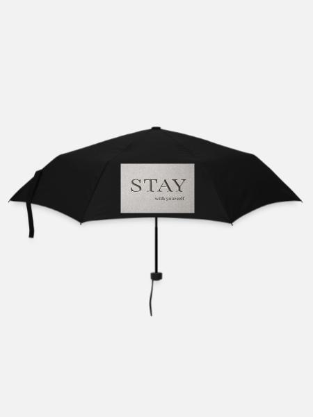 Bleib – bei dir selbst - Regenschirm (klein) - Schwarz