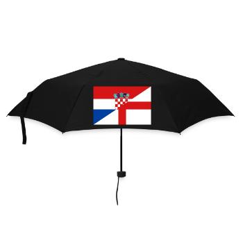 Croatia England Flag - Umbrella (small) - black - Front