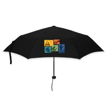 Grunge Gitarren Silhouette - Regenschirm (klein) - Schwarz - Vorne