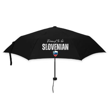 Proud Slovenian, hergestellt in Slowenien - Regenschirm (klein) - Schwarz - Vorne