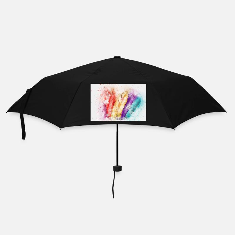 Art coloré sur les plumes - Parapluie standard - noir