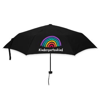 Kindergartenkind Regenbogen - Regenschirm (klein) - Schwarz - Vorne