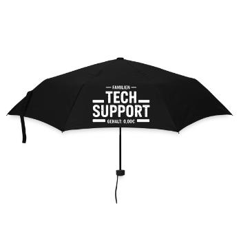 Familien Tech Support Gehalt 0€ - Regenschirm (klein) - Schwarz - Vorne