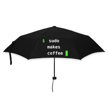 Sudo Makes Coffee – Conception de terminaux Linux - Parapluie standard - noir - Devant