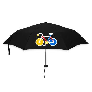 Retro Pop Art Geometrisches Fahrrad - Regenschirm (klein) - Schwarz - Vorne