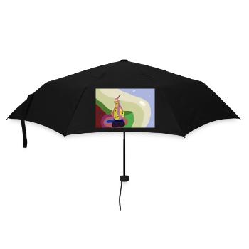Abstrakte Birne in Pastellen - Regenschirm (klein) - Schwarz - Vorne
