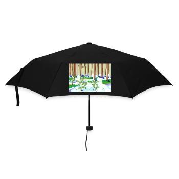 Winterwaldimpressionismus - Regenschirm (klein) - Schwarz - Vorne