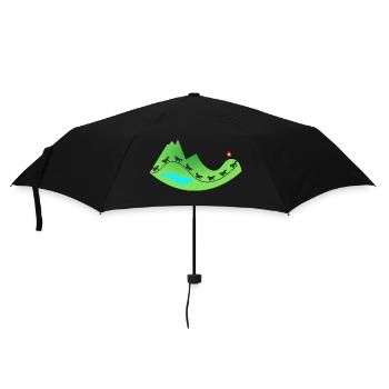 Mountains in Switzerland - Umbrella (small) - black - Front