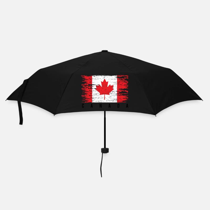 Drapeau Canadien en Grunge - Parapluie standard - noir